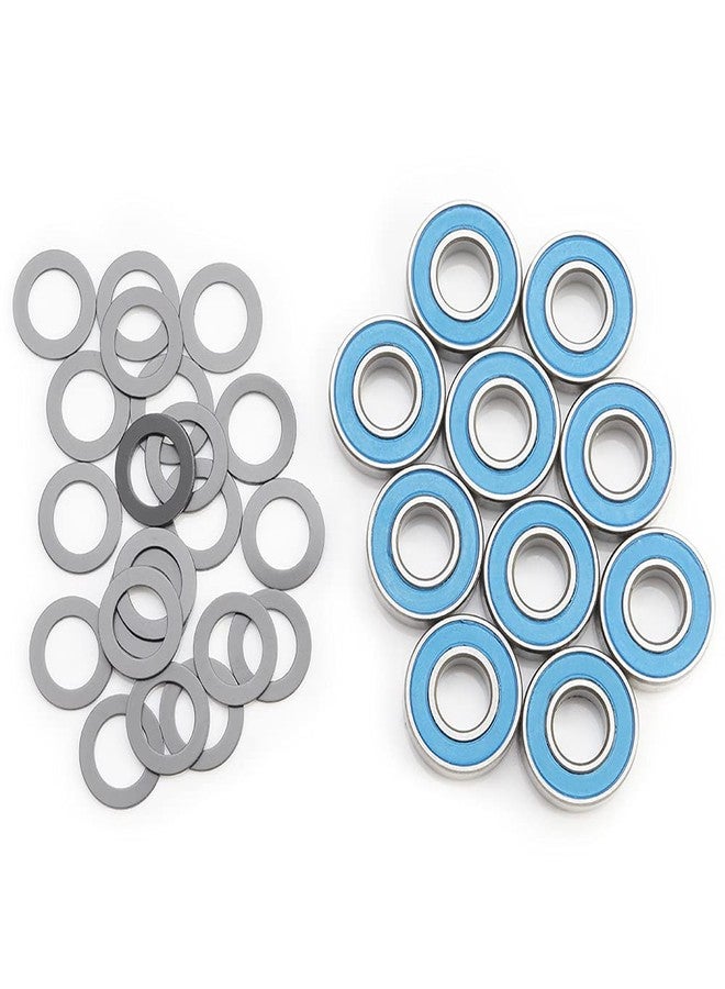 FUSHIBEARING TRA Kit 5116 Ball Bearings, Blue Rubber Sealed 5x11x4mm (10) with 1985 PTFE-Coated Washers, 5x8x0.5mm (20) for Traxxas - Image 2